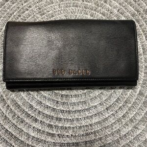 Ted Baker Black Leather Wallet Clutch